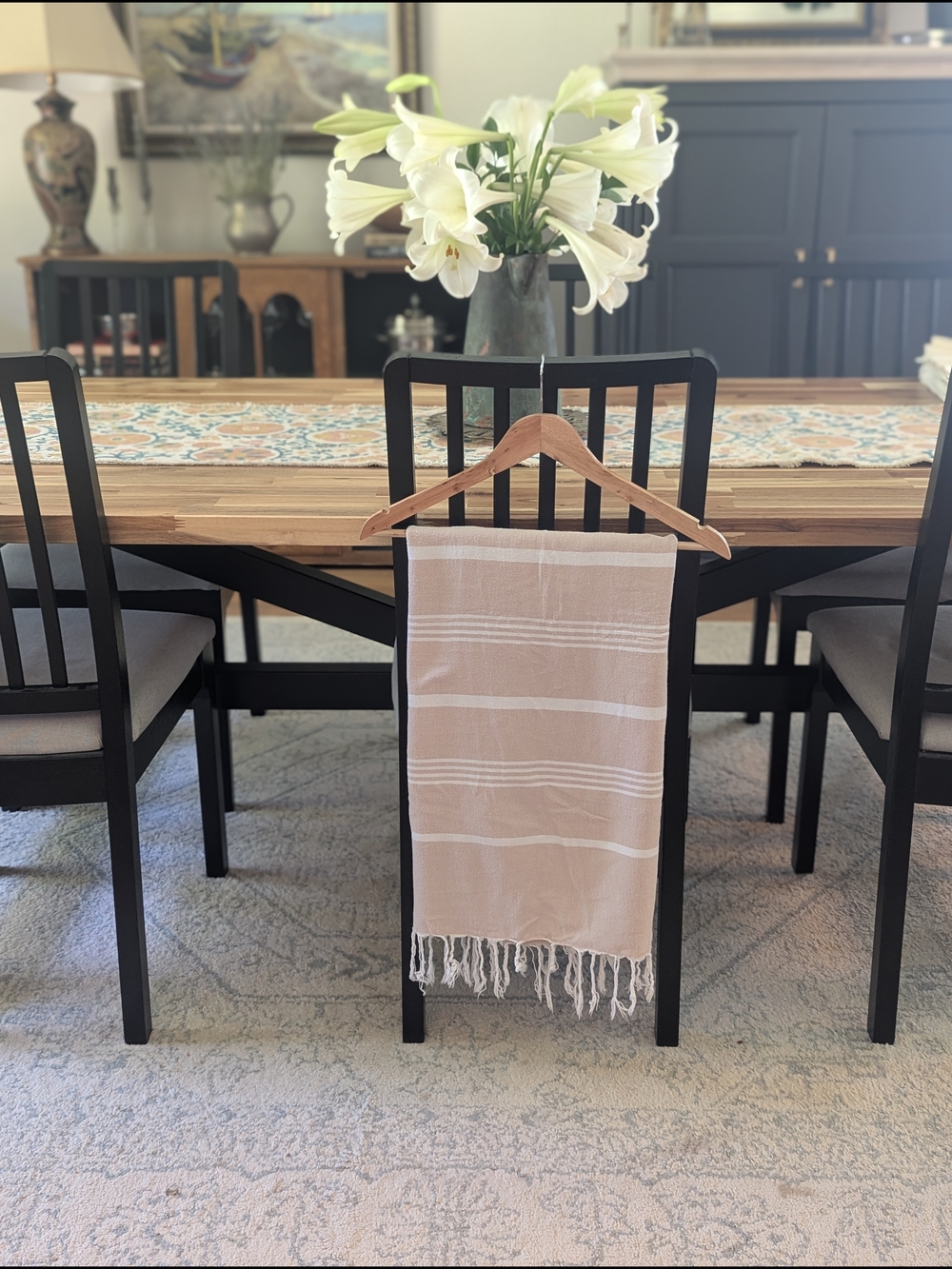 Turkish Peshtemal Towel Pink and White Striped By Nature Is A Gift